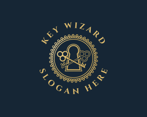 Elegant Keyhole Keys logo design