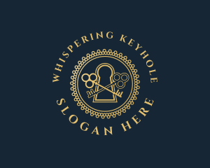 Elegant Keyhole Keys logo design