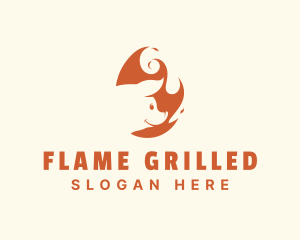 Fire Pork Grill logo design