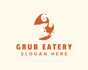 Fire Pork Grill logo design