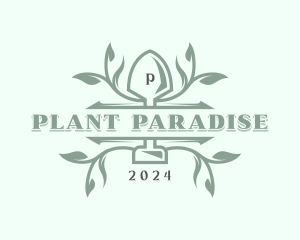 Shovel Planting Lawn logo design