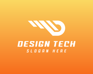 Logistics Tech Letter D logo design