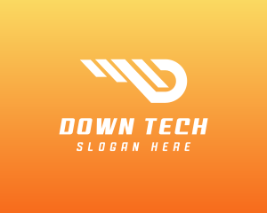 Logistics Tech Letter D logo design