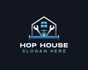 House Pipe Plumbing logo design