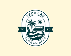 Beach Travel Van Logo