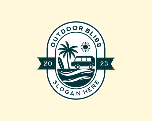 Beach Travel Van logo design