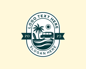 Van - Beach Travel Van logo design