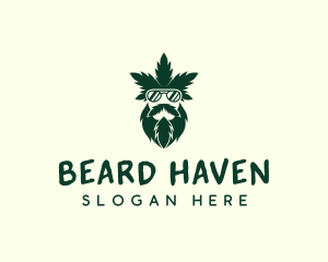 Marijuana Beard Sunglasses logo design