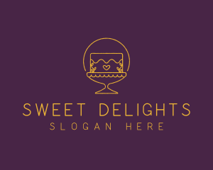 Sweets Cake Heart logo design