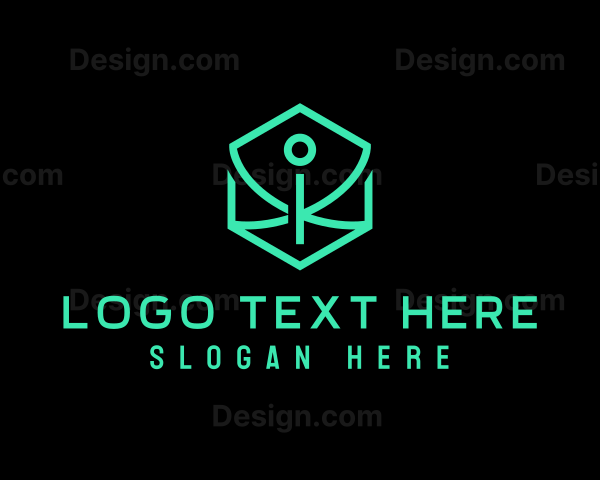 Modern Hexagon Letter I Logo