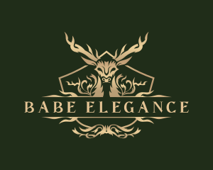 Elegant Deer Crest logo design