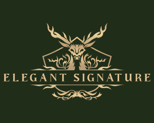 Elegant Deer Crest logo design