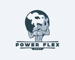 Atlas Muscular Strength logo design