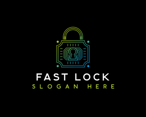 Security Padlock Technology logo design