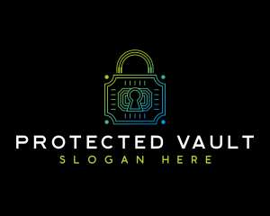 Security Padlock Technology logo design