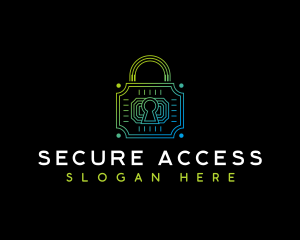 Security Padlock Technology logo design