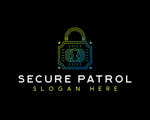 Security Padlock Technology logo design