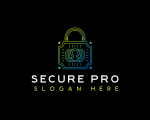 Security Padlock Technology logo design