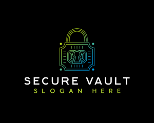 Security Padlock Technology logo design