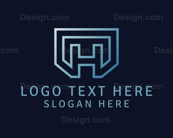 Modern Geometric Shield Letter H Logo