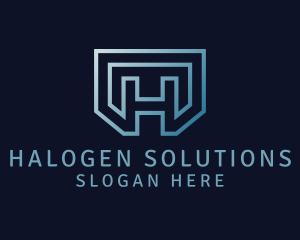 Modern Geometric Shield Letter H  logo design