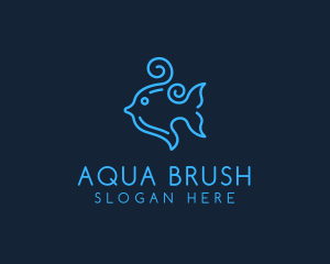 Ocean Swirly Fish logo design