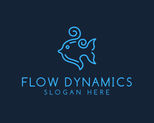 Ocean Swirly Fish logo design