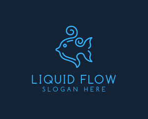 Ocean Swirly Fish logo design