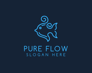 Ocean Swirly Fish logo design