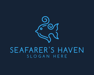 Ocean Swirly Fish logo