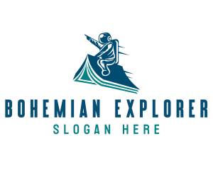 Astronaut Book Explorer logo design