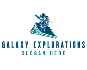 Astronaut Book Explorer logo design