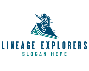 Astronaut Book Explorer logo design