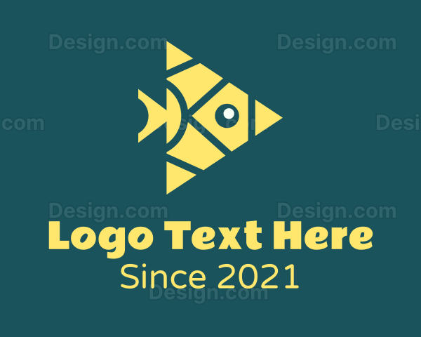 Yellow Triangular Fish Logo