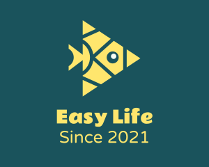 Yellow Triangular Fish  logo design