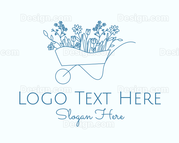 Minimalist Floral Wagon Logo