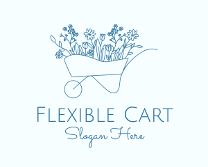 Minimalist Floral Wagon  logo design