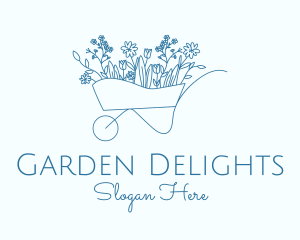 Minimalist Floral Wagon  logo design