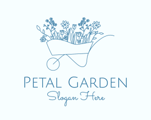 Minimalist Floral Wagon  logo design