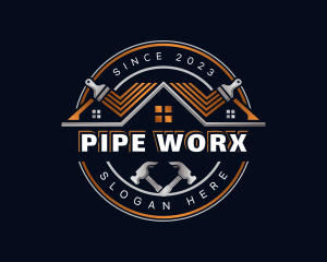 Roofing Remodel Carpentry logo design