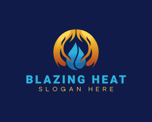 Fire Water Cooling Thermal logo design