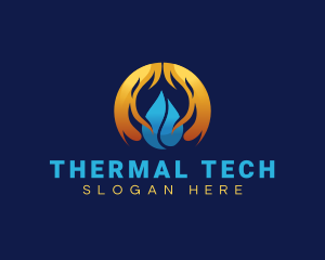 Fire Water Cooling Thermal logo design