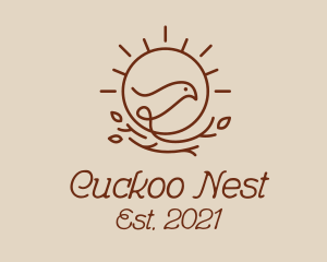 Sun Nest Bird  logo design