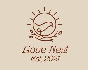 Sun Nest Bird  logo design