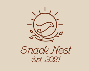 Sun Nest Bird  logo design