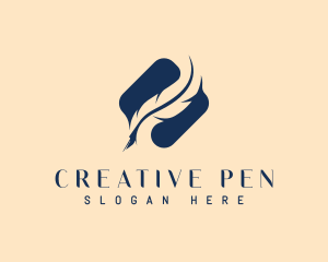 Writer Legal Feather Pen logo design