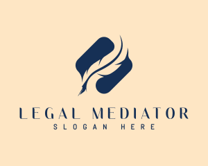 Writer Legal Feather Pen logo design