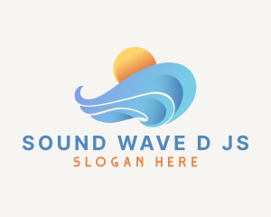 Gradient Sun Wave logo design