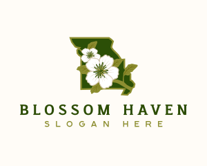 Missouri Hawthorn Blossom Flower logo design