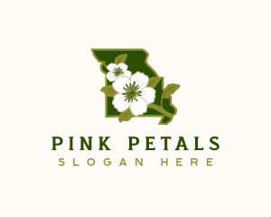 Missouri Hawthorn Blossom Flower logo design